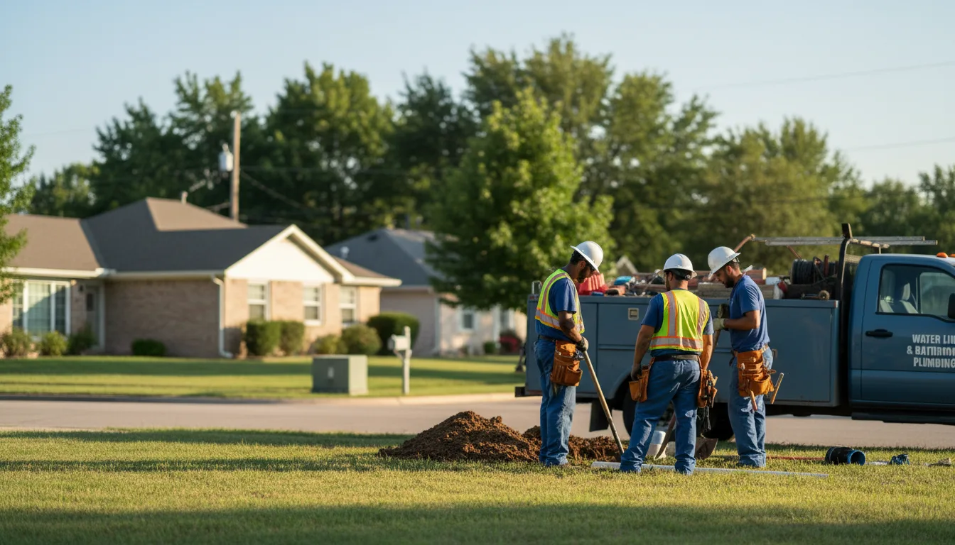 Residential water line and bathroom plumbing service in Alva, OK